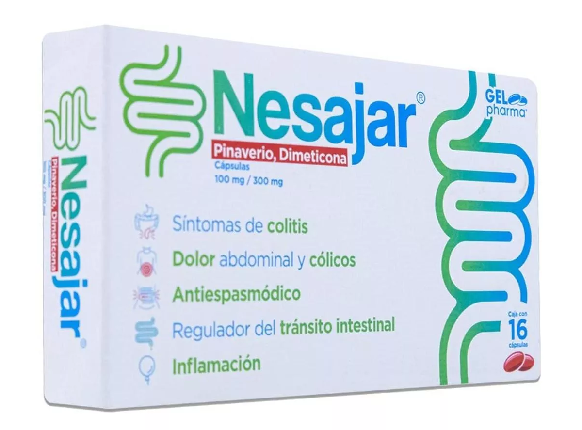 Nesajar Pinaverio, Dimeticona 16 Caps, Gel Pharma
