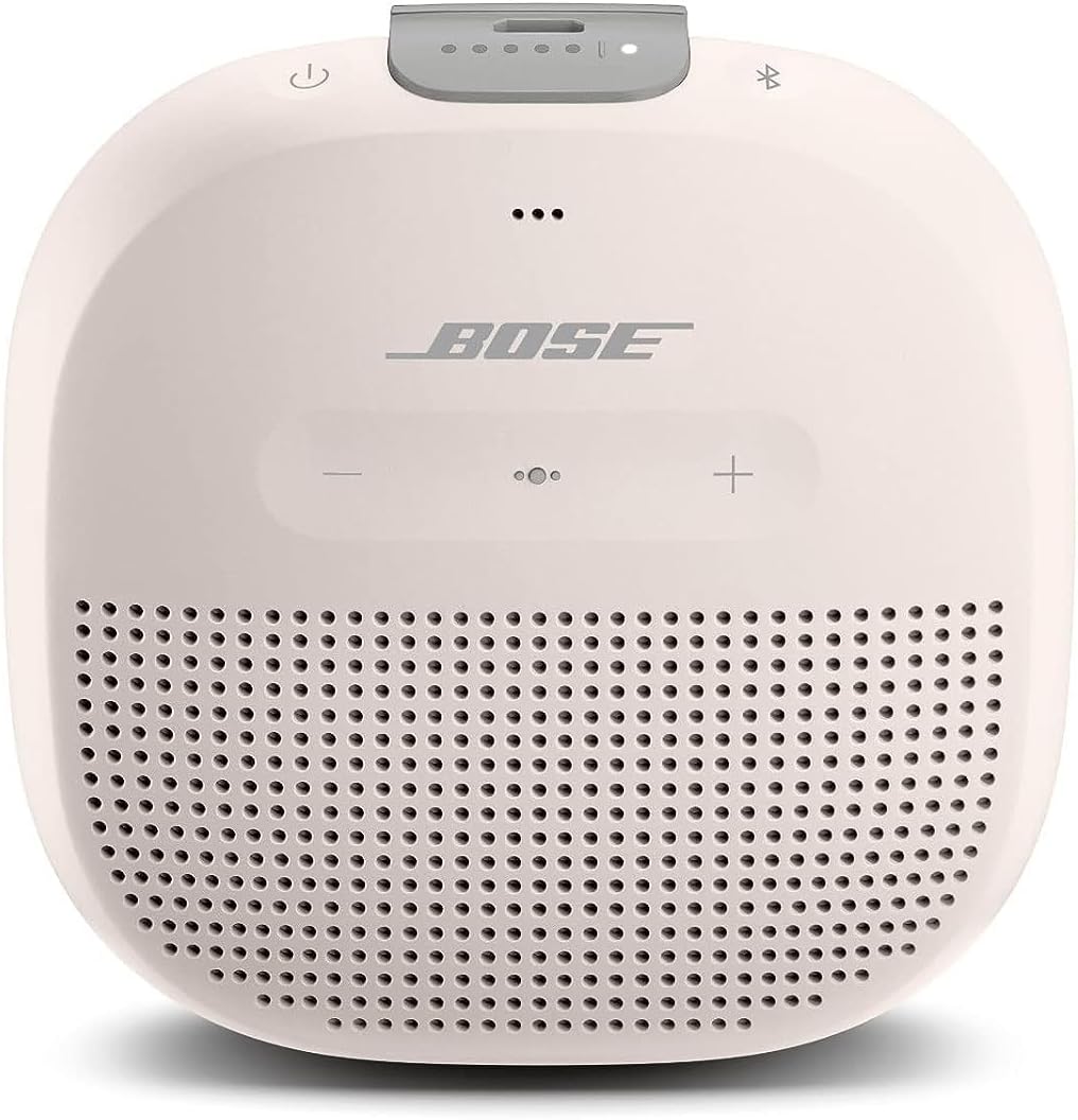 Bose Altavoz Bluetooth SoundLink Micro: Pequeño Altavoz portátil Resistente al Agua con micrófono, Blanco