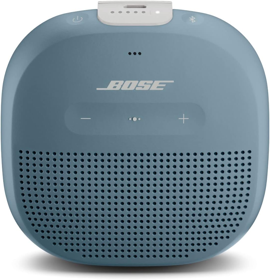 Bose Altavoz Bluetooth SoundLink Micro: Pequeño Altavoz portátil Resistente al Agua con micrófono, Stone Blue