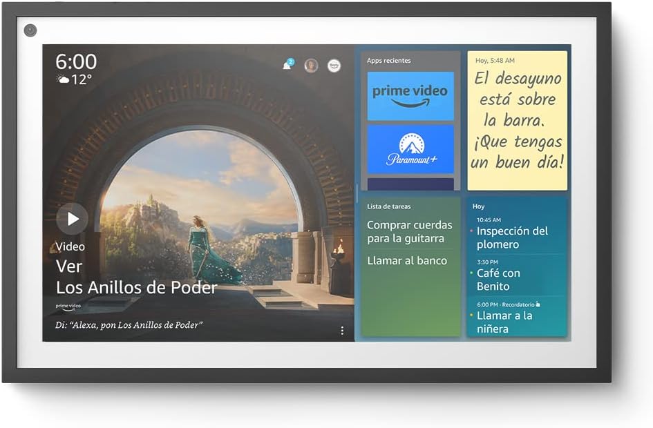 Amazon Echo Show 15 Con Asistente Virtual Alexa, Pantalla Integrada De 15.6 Black Y White 110v/240v 