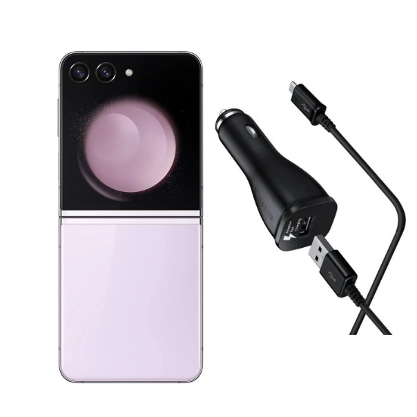 Samsung Galaxy Z Flip 5  256GB Lavanda Snapdragon +Cargador para auto de 25W