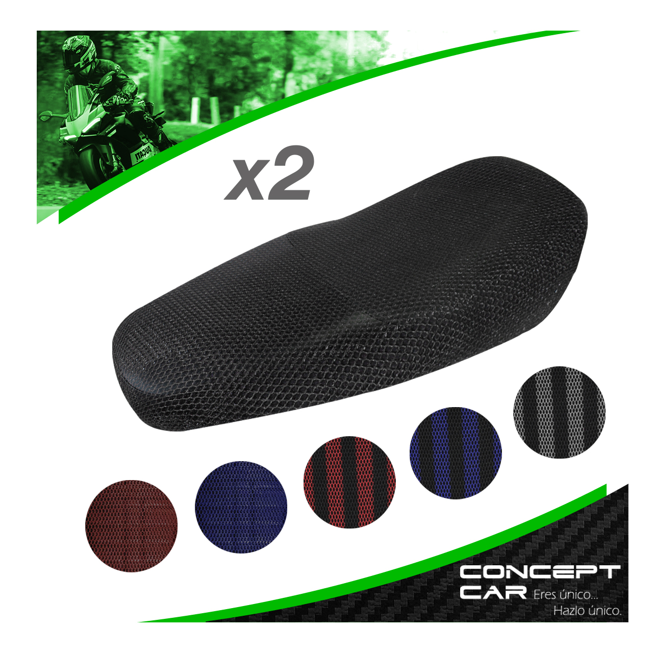 2 Funda Cubre Asiento Malla Para Moto Térmica Universal Xl