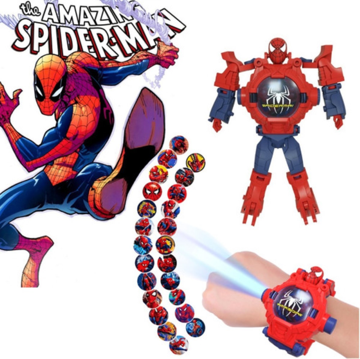 Reloj Digital Caja Spiderman Rojo