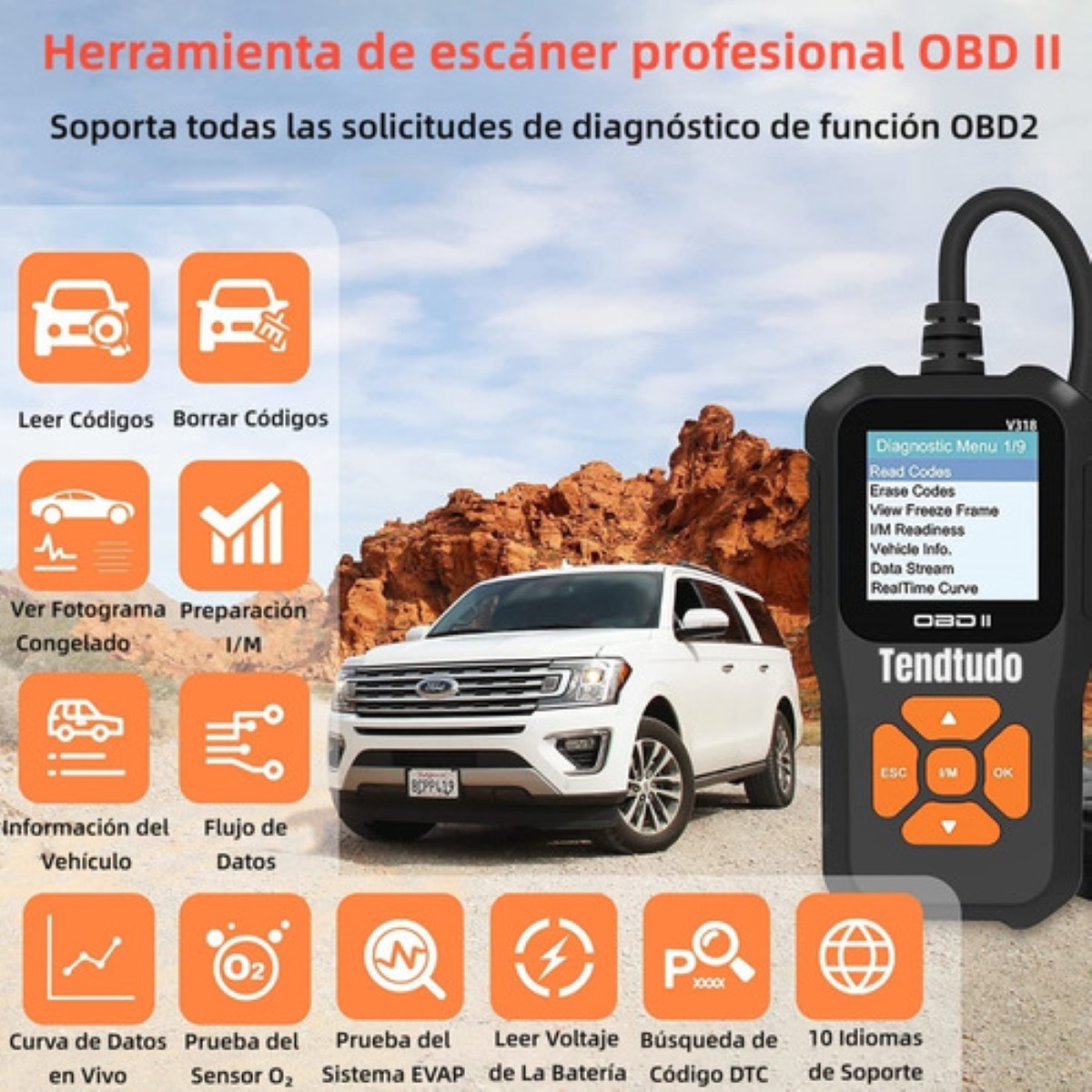 Escáner Launch Automotriz Motor Universal NEGRO