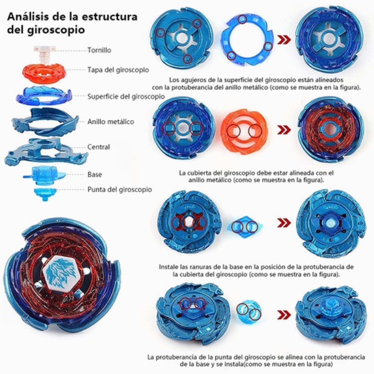 Beyblade Metal 6 Piezas Juguetes De Batalla Trompos