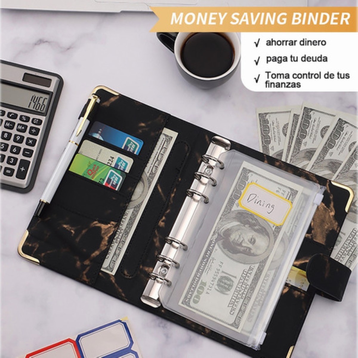 Bolsa De Carpeta Con Cremallera Carpeta Organigastos Negro