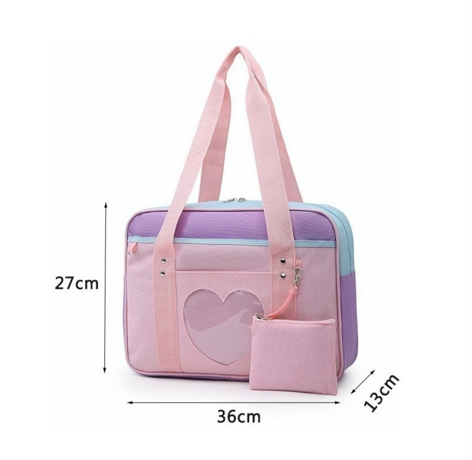Bolsas Escolar Japonesas De Corazón Kawaii De Hombro Jk Rosa
