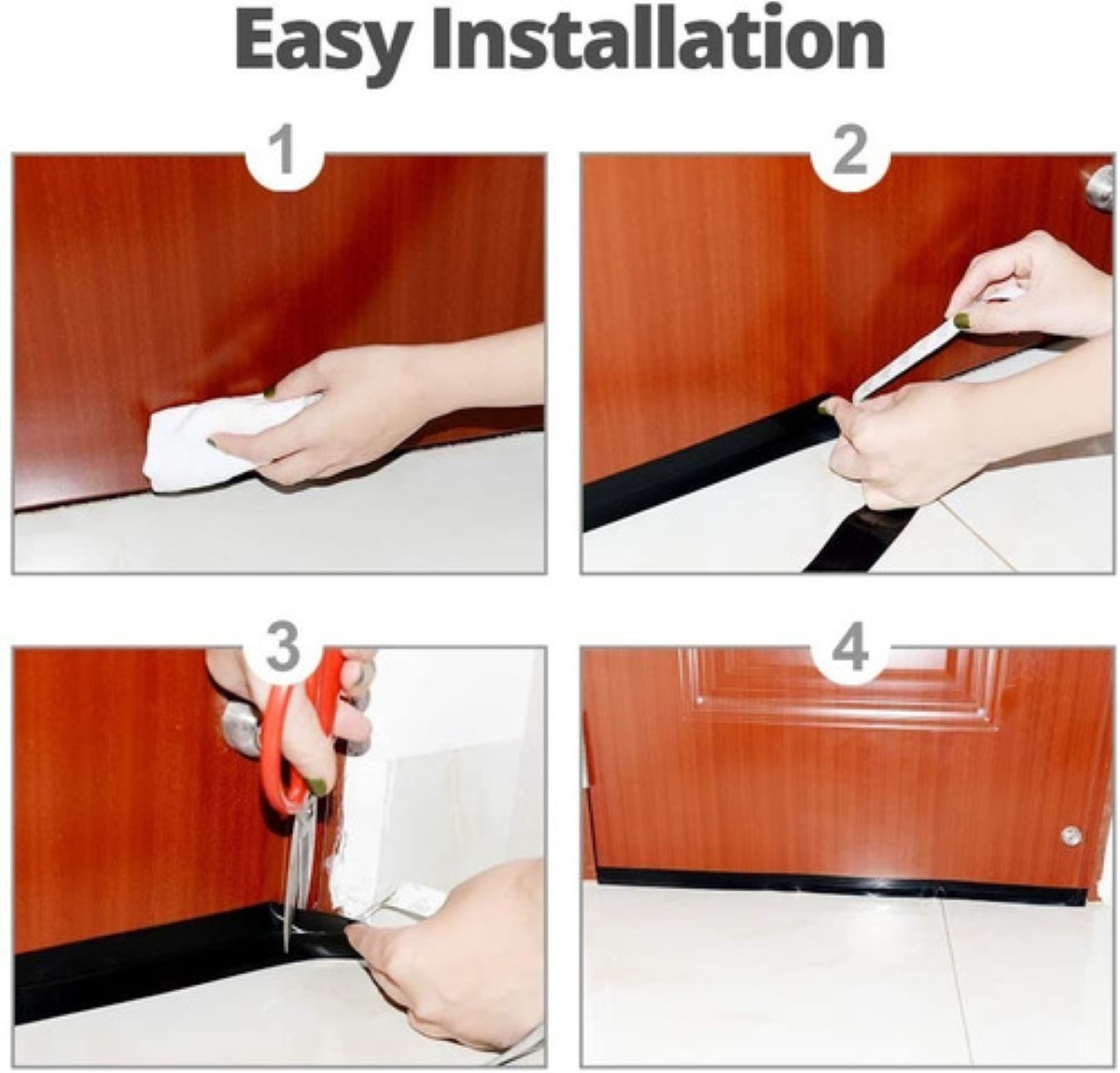 Tira De Sellado A Prueba De Polvo A Prueba De Viento 8 Metro Negro/Blanco