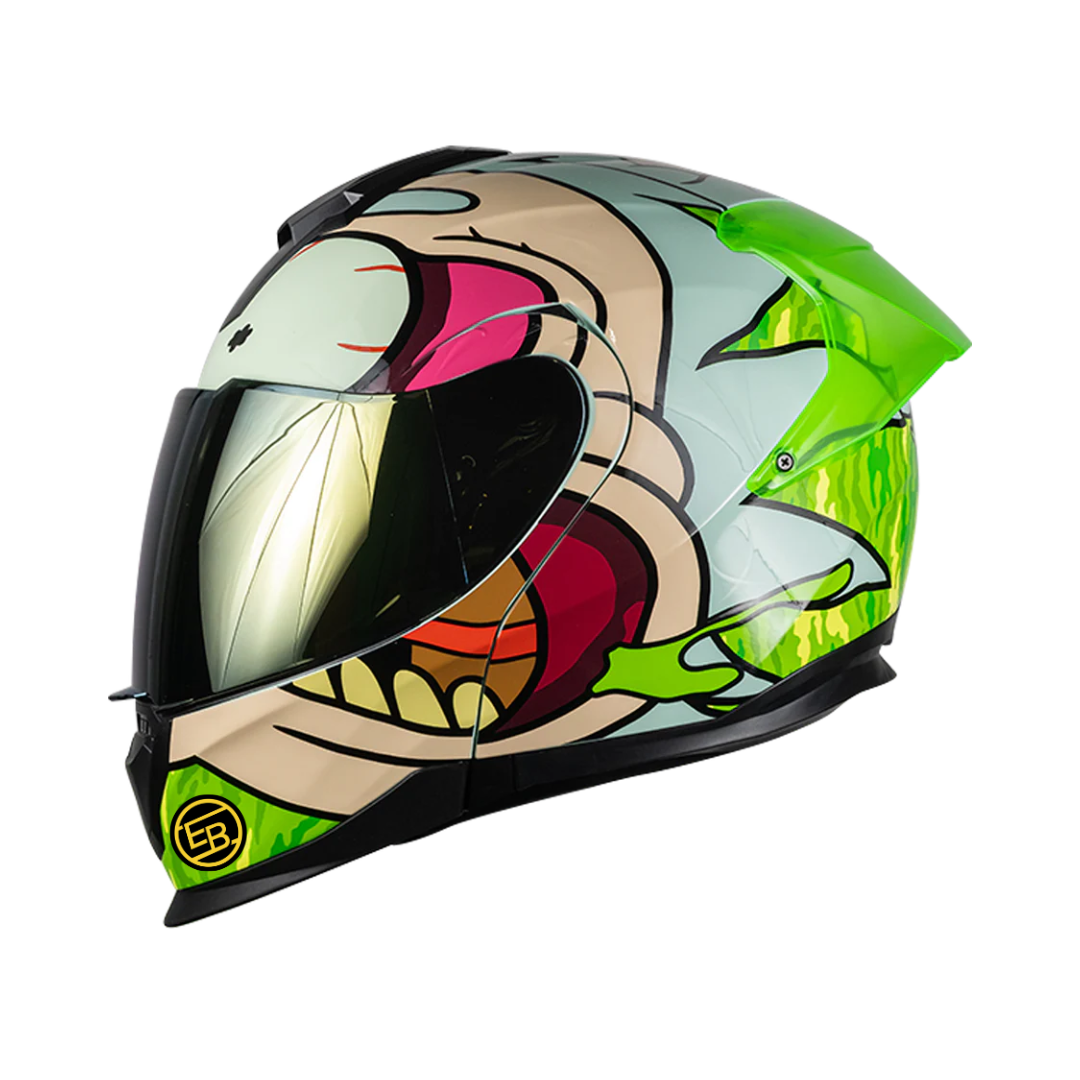 CASCO MOTO ABATIBLE KOV APEX RICK AND MORTY VERDE 