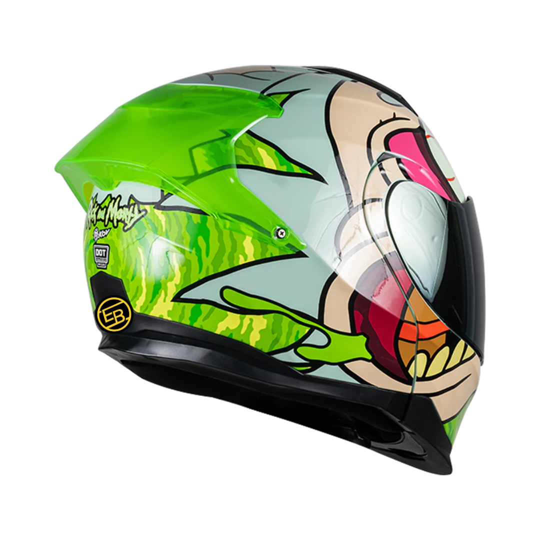 CASCO MOTO ABATIBLE KOV APEX RICK AND MORTY VERDE 