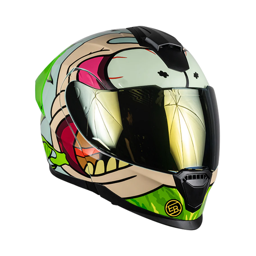 CASCO MOTO ABATIBLE KOV APEX RICK AND MORTY VERDE 