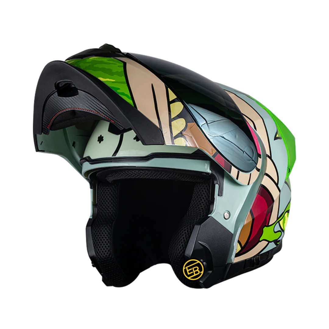 CASCO MOTO ABATIBLE KOV APEX RICK AND MORTY VERDE 