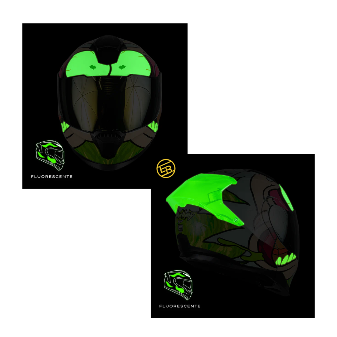 CASCO MOTO ABATIBLE KOV APEX RICK AND MORTY VERDE 