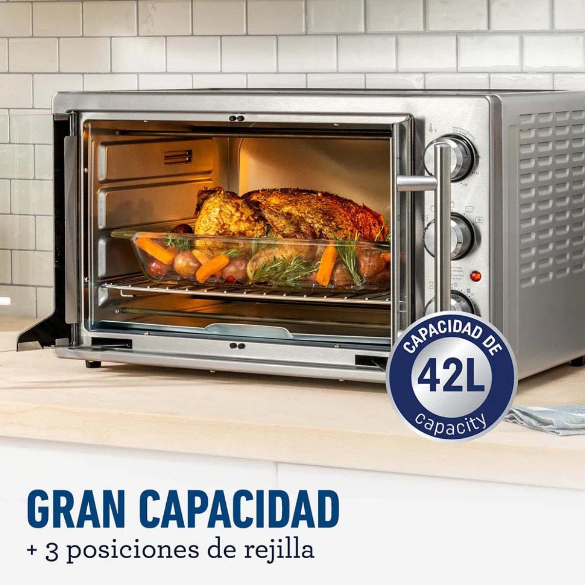 HORNO ELÉCTRICO C/ FREIDORA DE AIRE OSTER 2158495 / TSSTTVFDMAF 42L ACERO INOX ORTY10**