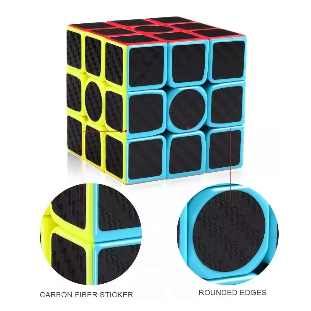 Cubo Rubik 2x2 3x3 4x4 5x5 Fibra De Carbono Profesional Negro