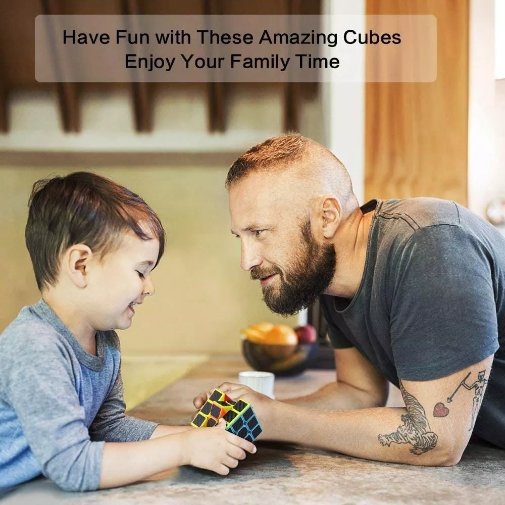 Cubo Rubik 2x2 3x3 4x4 5x5 Fibra De Carbono Profesional Negro