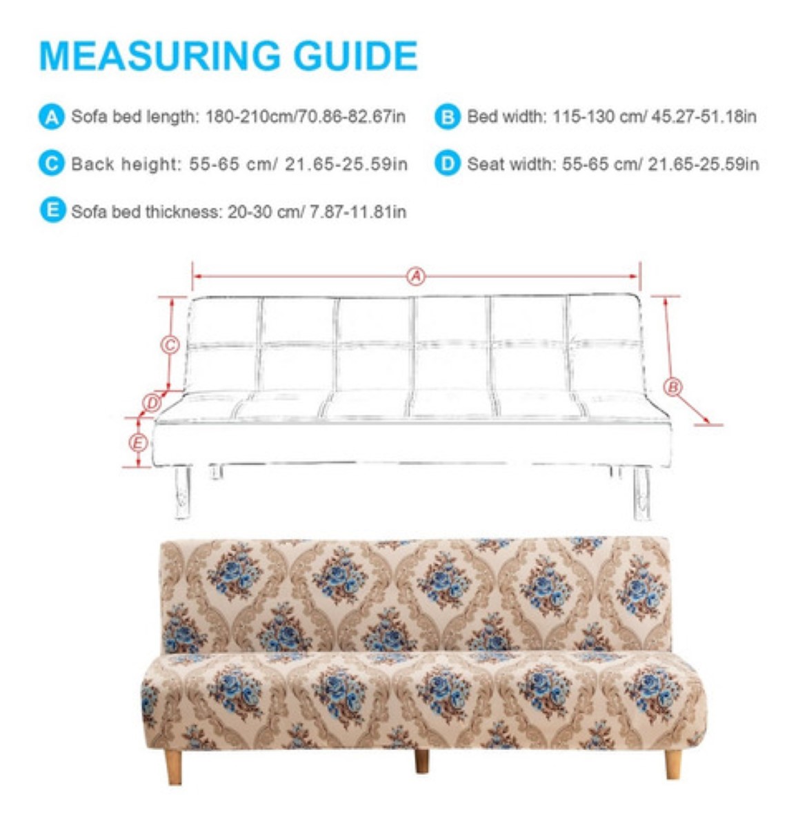 Funda De Futón Elástica Para Sofá Cama Sin Brazos Style 10