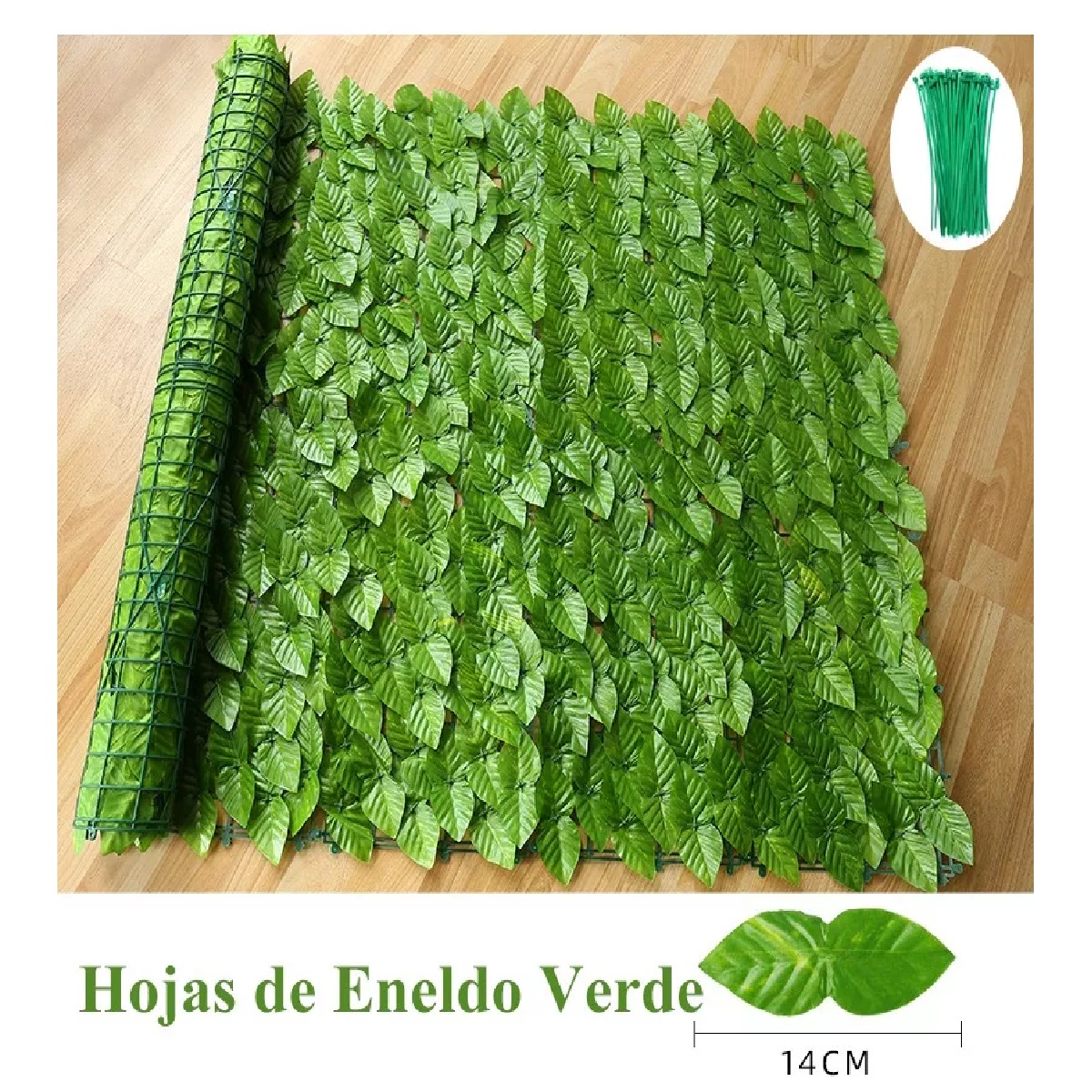 Follaje Rollo Muro Verde Planta Artificial Enredadera 1*3m Eneldo Verde