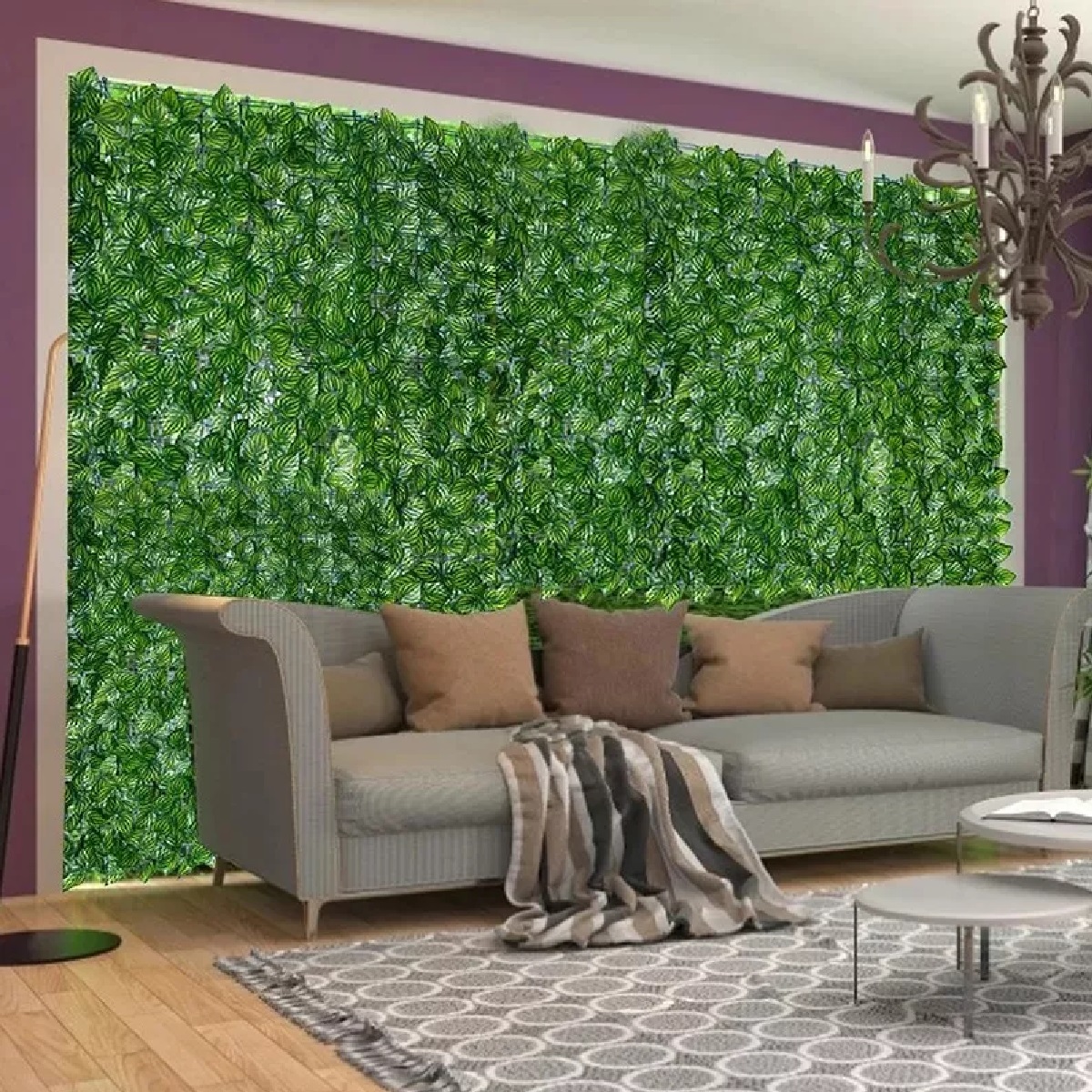 Follaje Rollo Muro Verde Planta Artificial Enredadera 1*3m Eneldo Verde