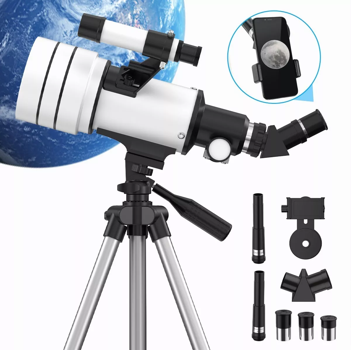 Telescopio astronómico profesional HD, incluye ocular monocular de