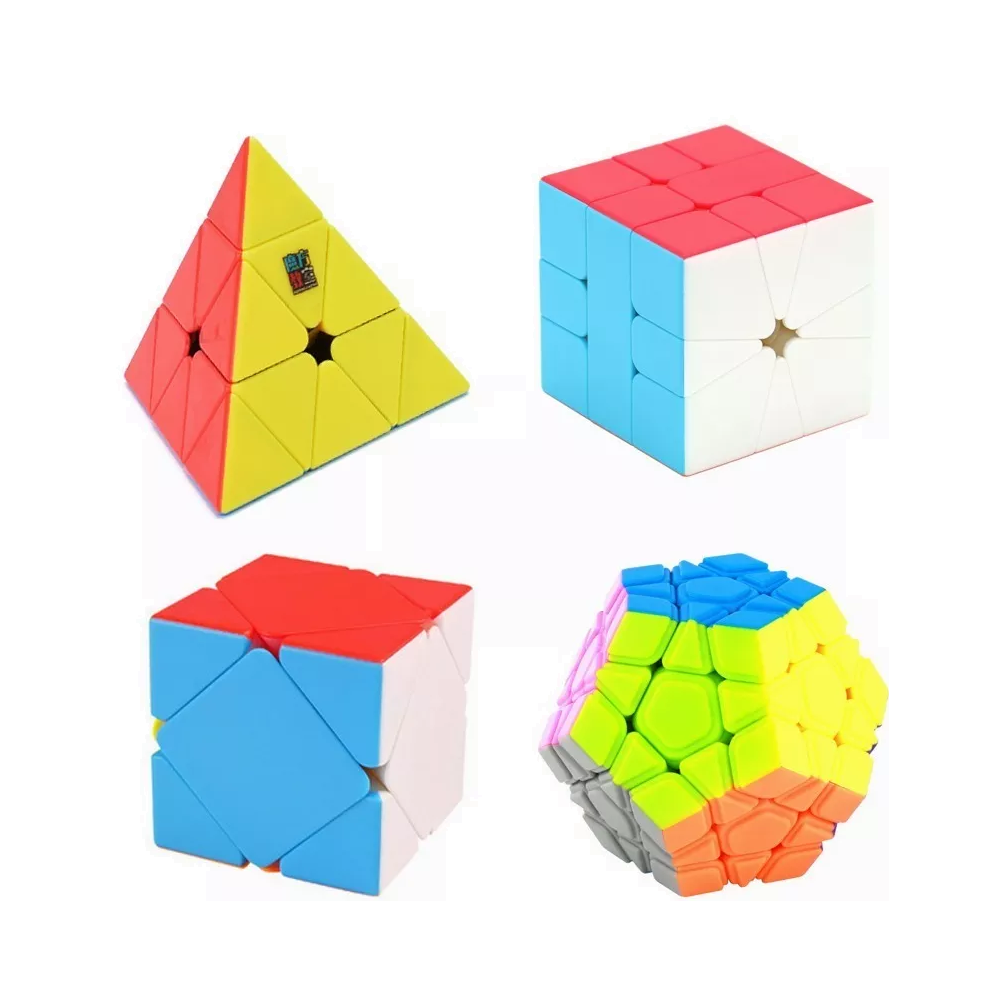 Paquete 4 Cubos Rubik Moyu Megaminx + Skewb  Colores 