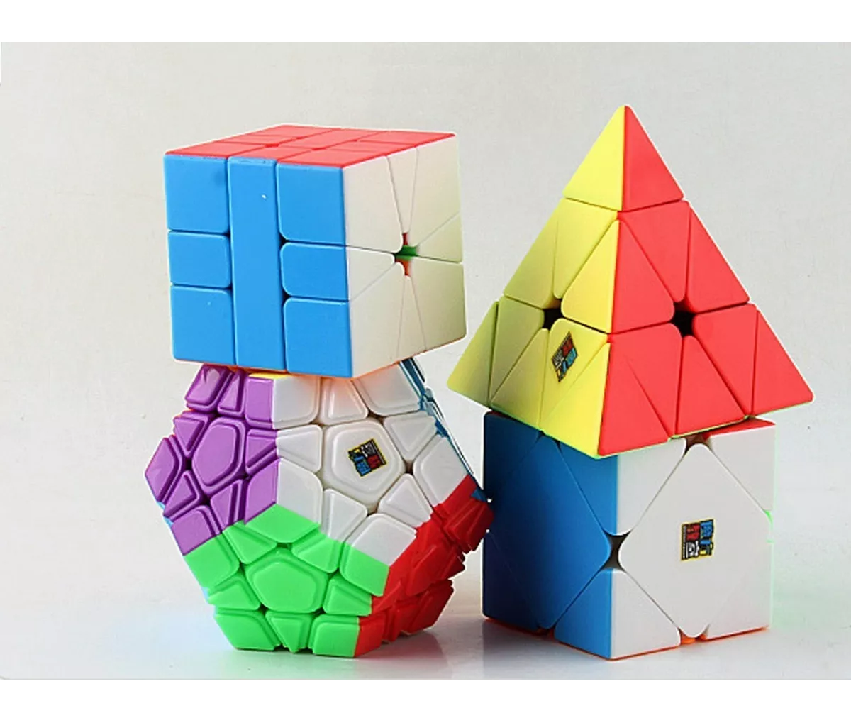 Paquete 4 Cubos Rubik Moyu Megaminx + Skewb  Colores 