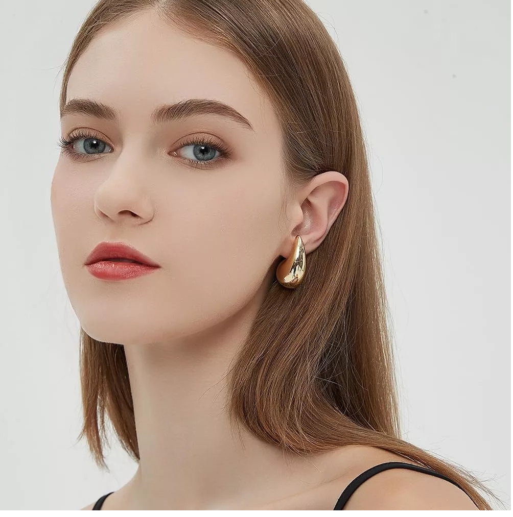 Aretes De Gota De Agua Para Mujer 1 par Dorado