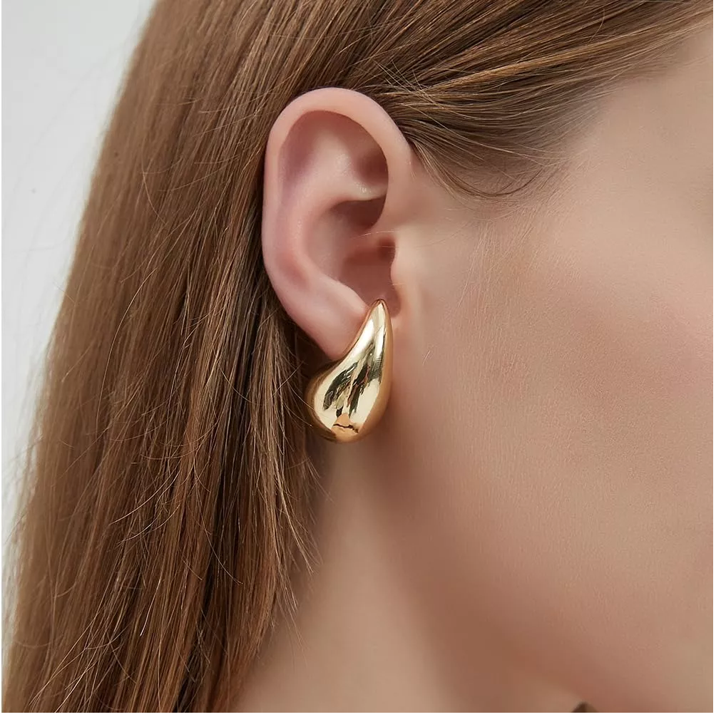 Aretes De Gota De Agua Para Mujer 1 par Dorado