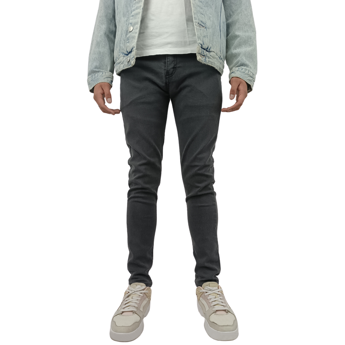 JEANS SKINNY STRETCH GRIS