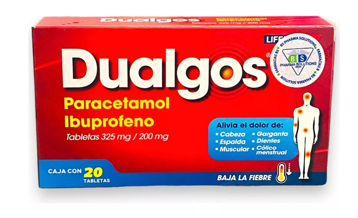 Dualgos Paracetamol / Ibuprofeno C/20 Tabletas / Liferpal Md