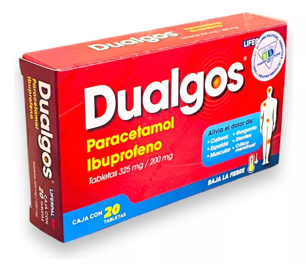 Dualgos Paracetamol / Ibuprofeno C/20 Tabletas / Liferpal Md