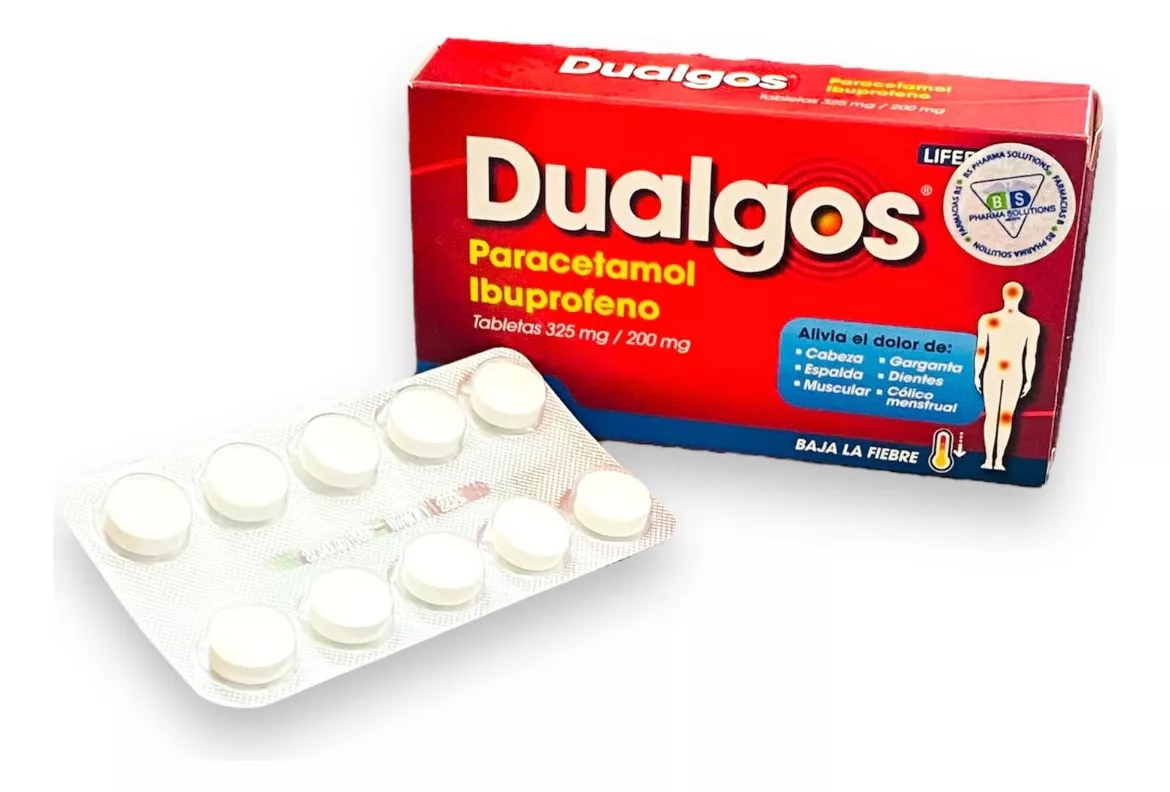 Dualgos Paracetamol / Ibuprofeno C/20 Tabletas / Liferpal Md