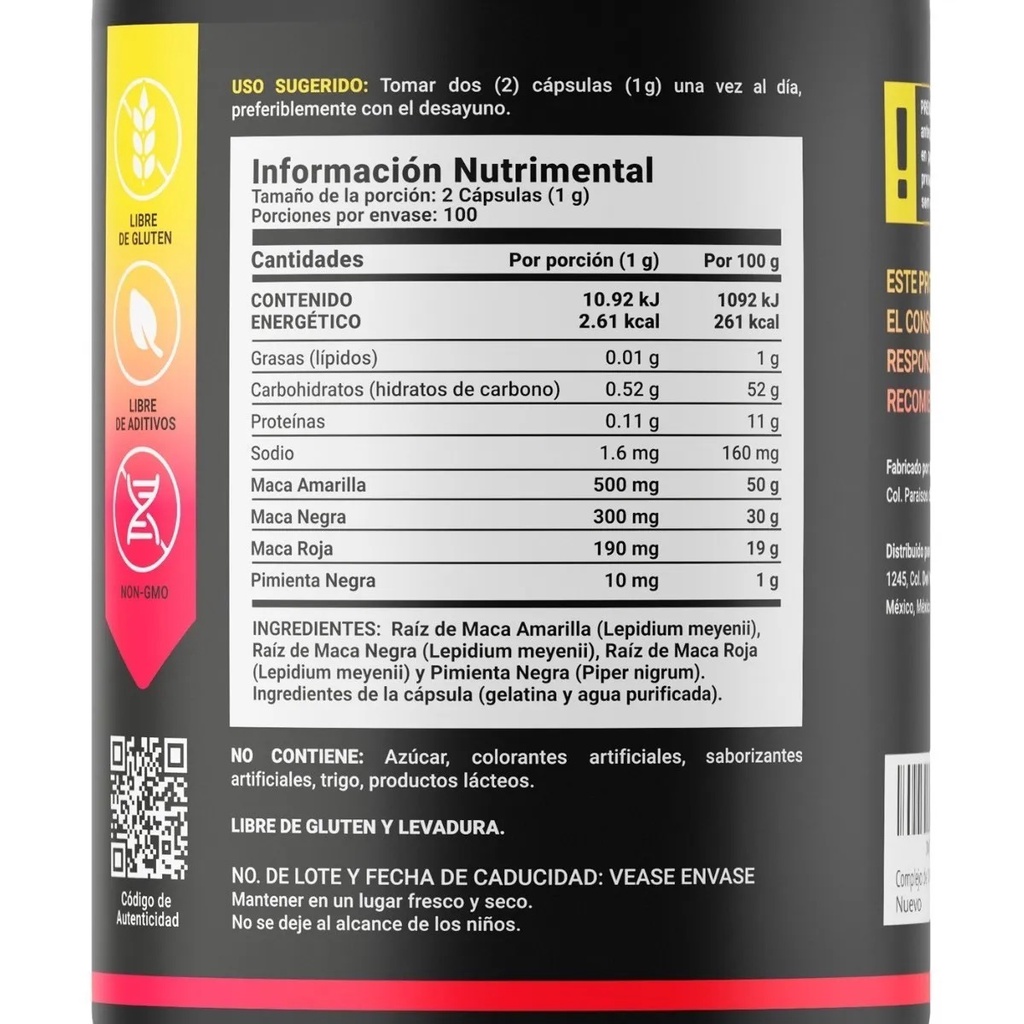 Mezcla de Maca Blife Maca Complex 200 Caps.