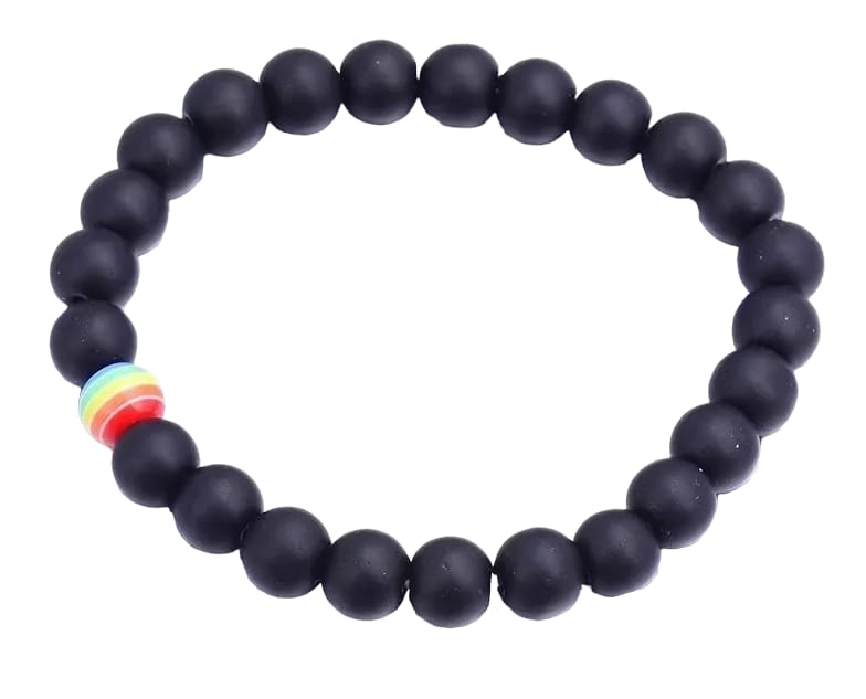 Pulsera Orgullo Lgbt Cuentas Arcoiris Ajustable