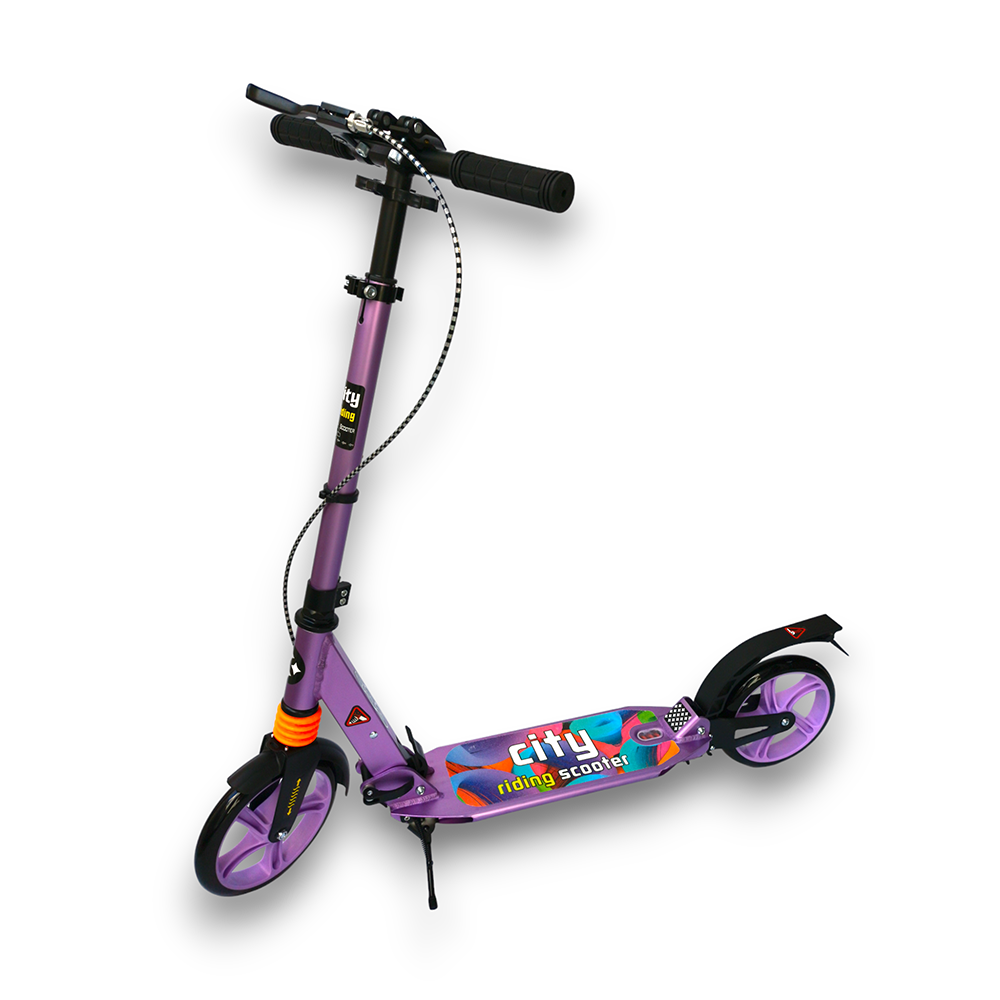 Scooter Patín Urbano Plegable Con Freno Morado