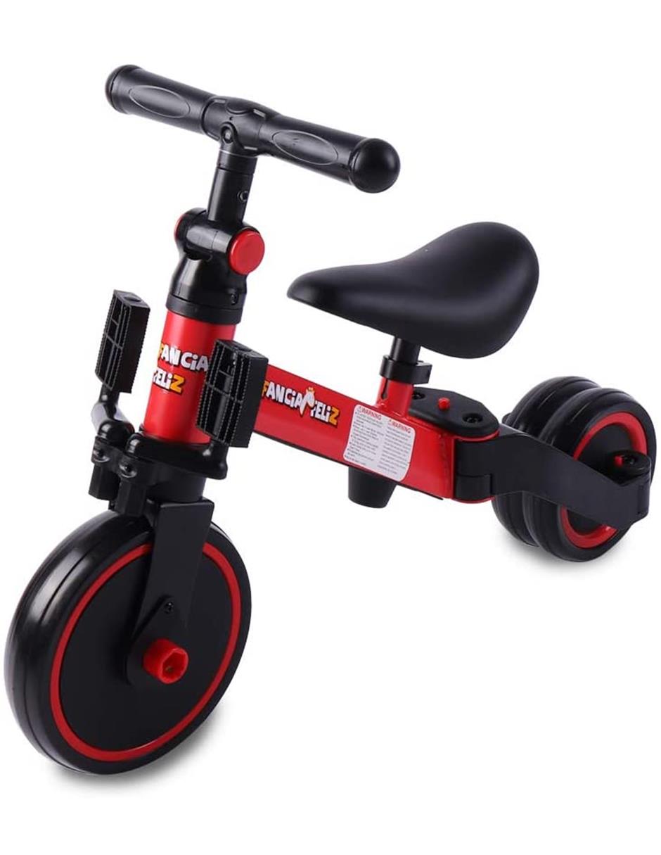 Triciclo Transformable en Bicicleta Entrenadora Rojo