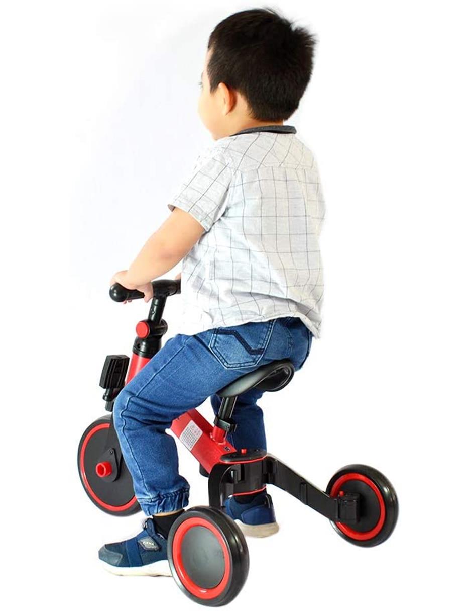 Triciclo Transformable en Bicicleta Entrenadora Rojo