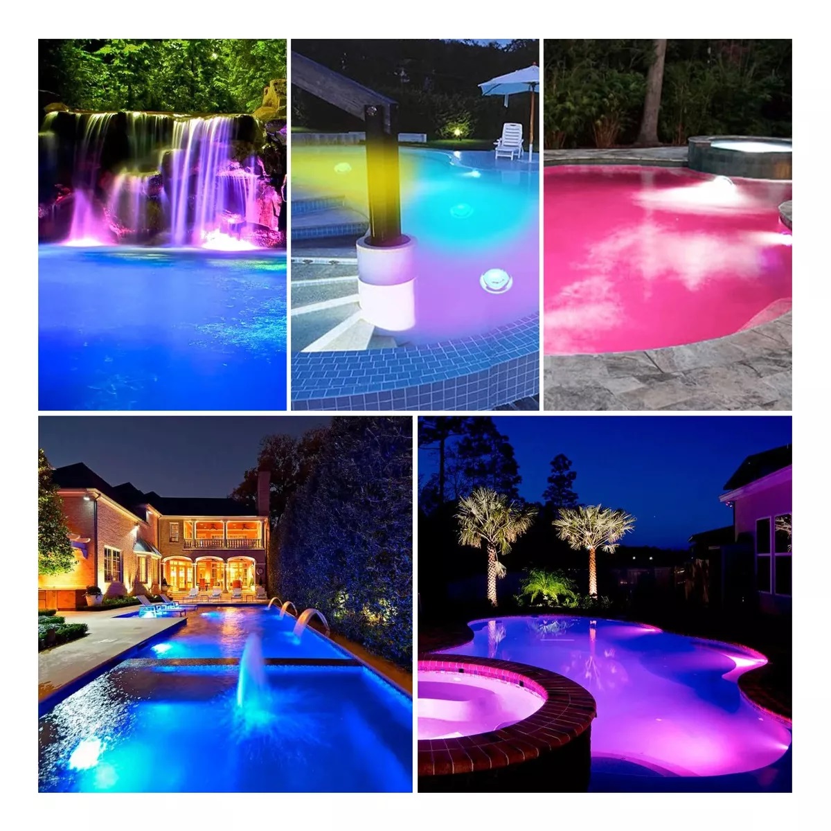  Lampara Para Alberca Rgb + Transformador Control Remoto 25w