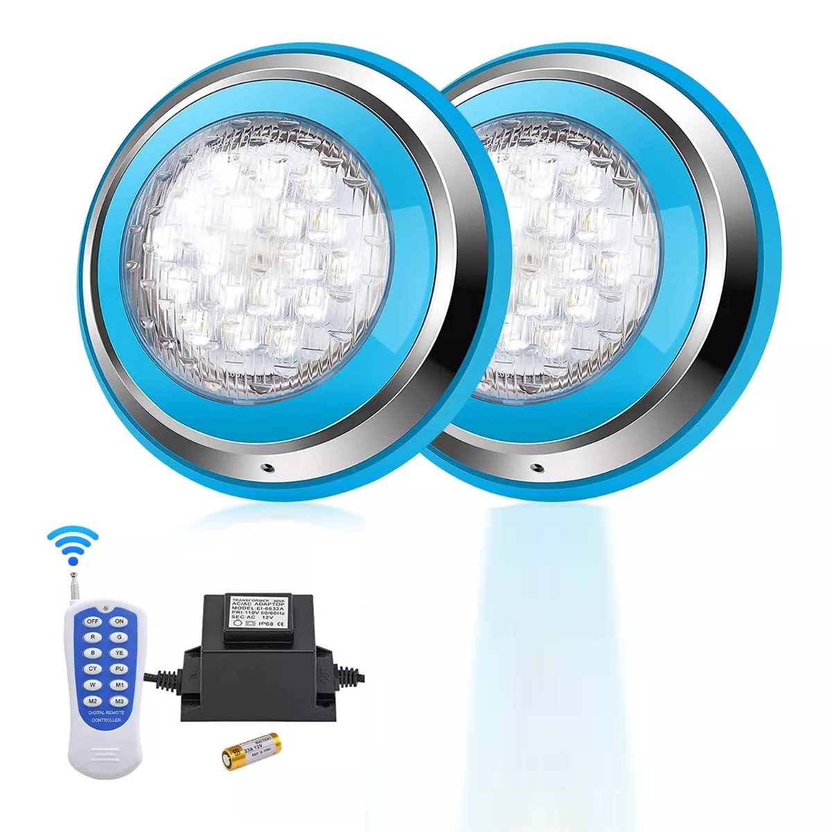 Par 2pc Luces Para Alberca 35w+80w Transformador 1 Con 2 Lampara