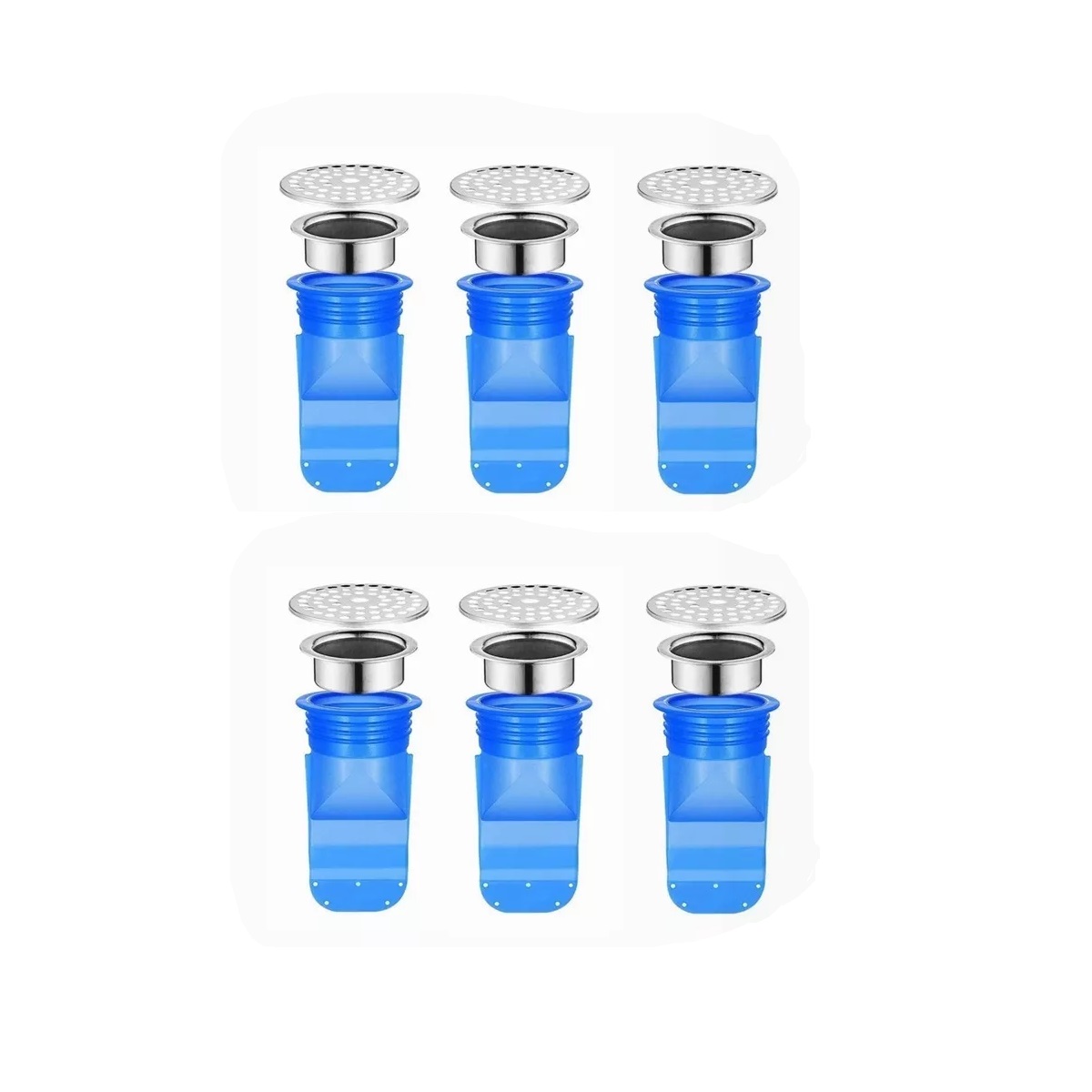 Set Válvula Antiolores+no Retorno+anti Bichos, Para Coladera 6pz