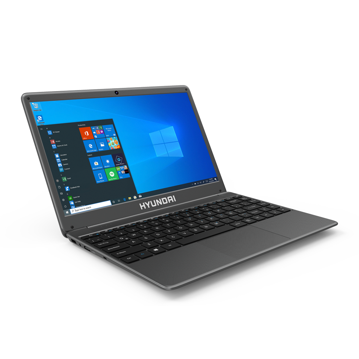 Laptop Hyundai HyBook Plus, 14.1" Intel Core-i5 5th Gen, Intel Iris Graphics 6100, 8GB DDR, 256GB Storage, Windows 10 Home Single Language, 3250mAh, Plastic, Spanish, Grey