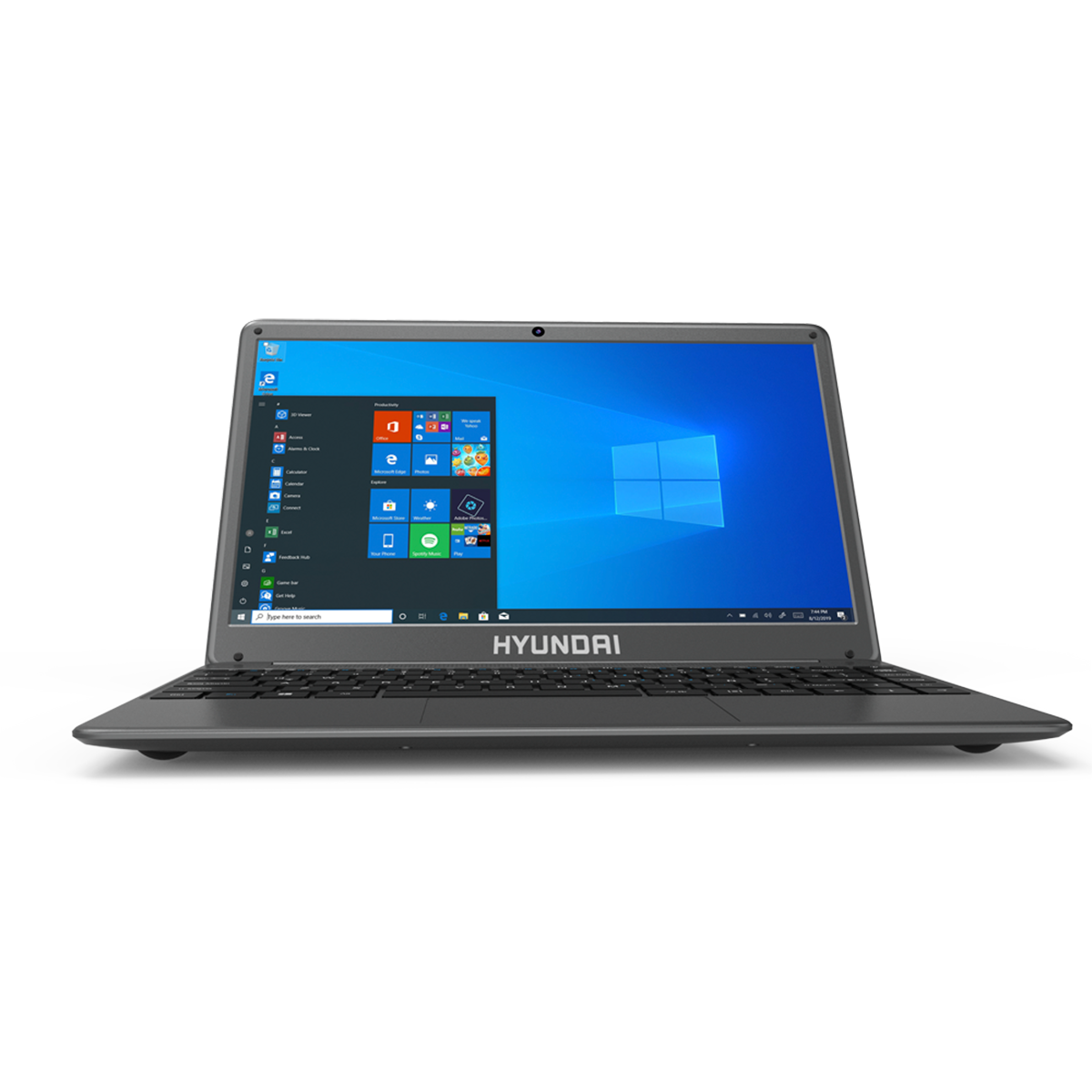 Laptop Hyundai HyBook Plus, 14.1" Intel Core-i5 5th Gen, Intel Iris Graphics 6100, 8GB DDR, 256GB Storage, Windows 10 Home Single Language, 3250mAh, Plastic, Spanish, Grey