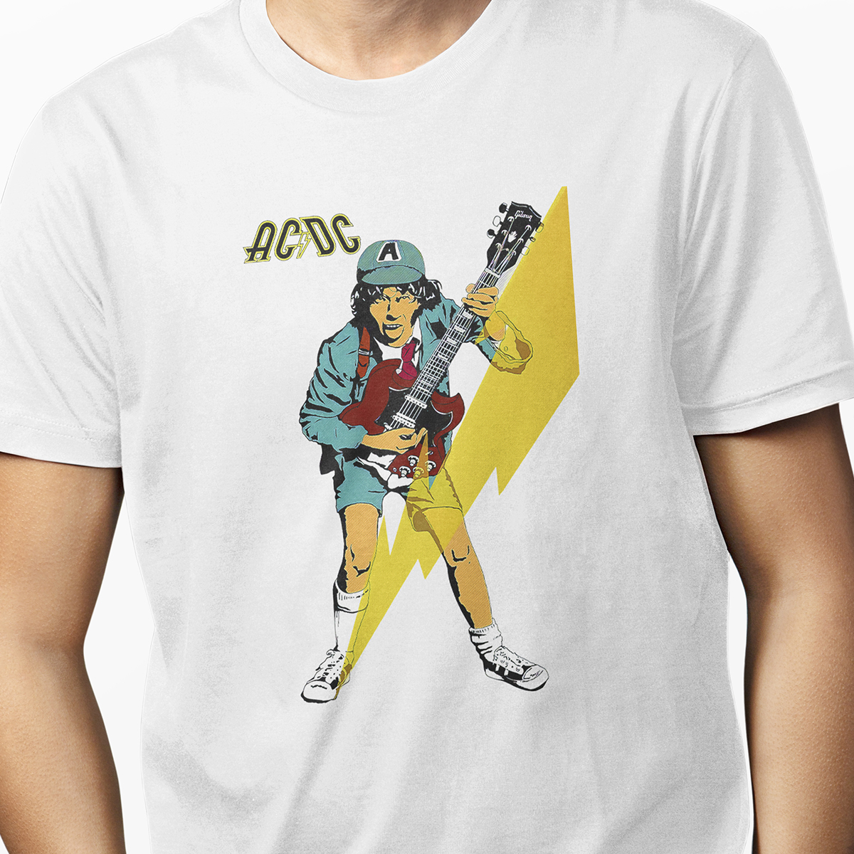 Rock Playera Ac Dc Cuidado Con El Perro Playera Casual Blanca Para