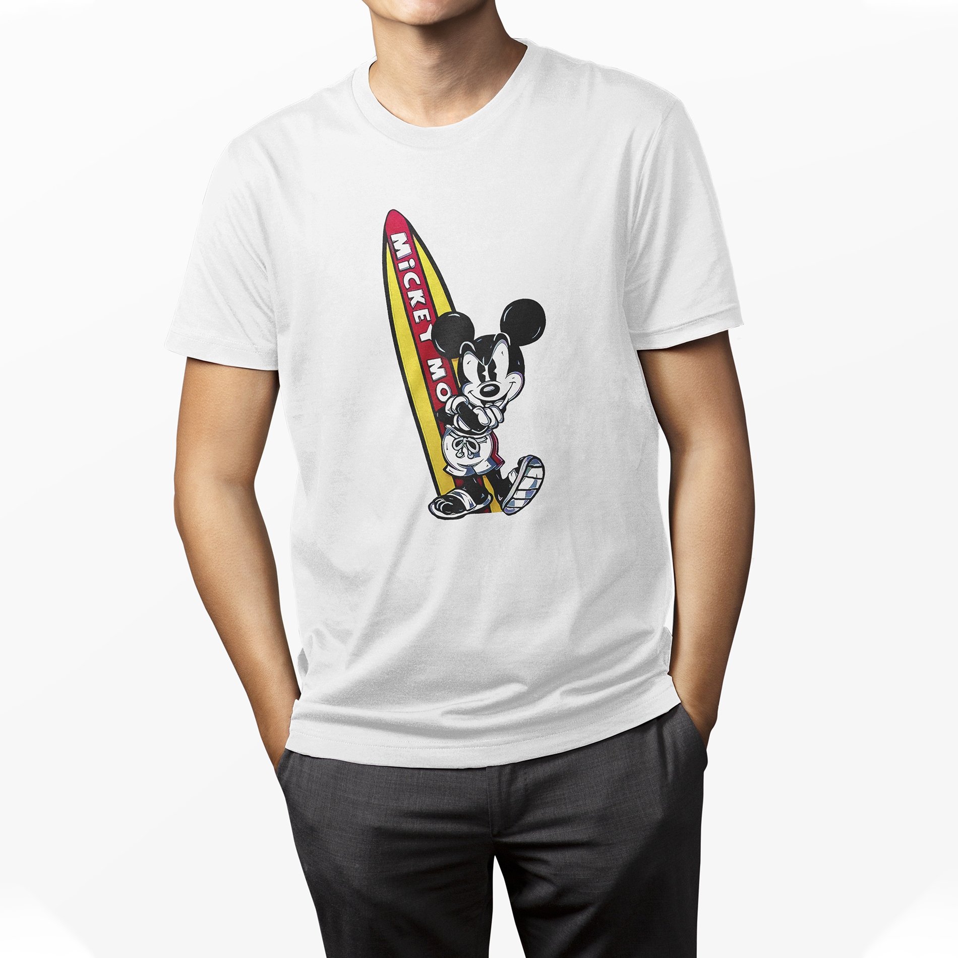 Playera De Mickey Mouse Blanca para Caballero