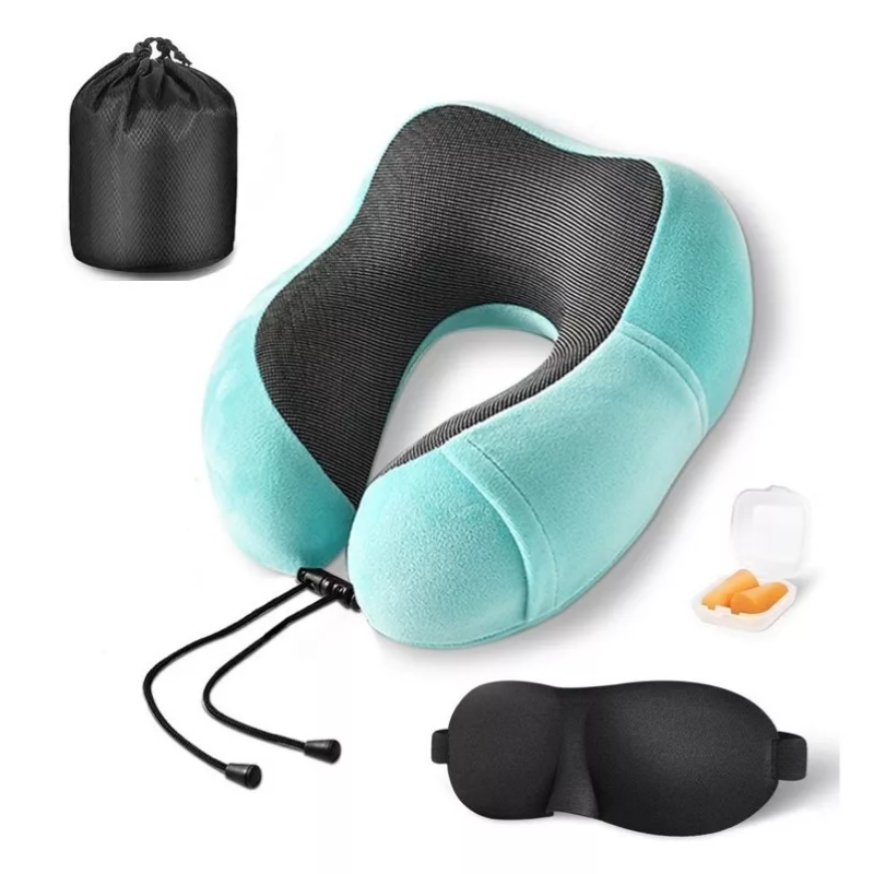  Almohada de viaje en forma de U de espuma viscoelástica Cojín  de apoyo para el cuello (rosa) : Hogar y Cocina