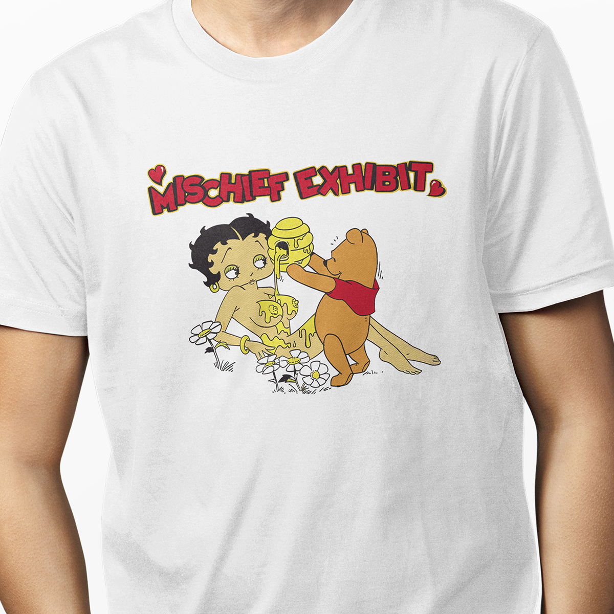 Playera para Hombre Blanca Winnie Pooh y Lulu Animado