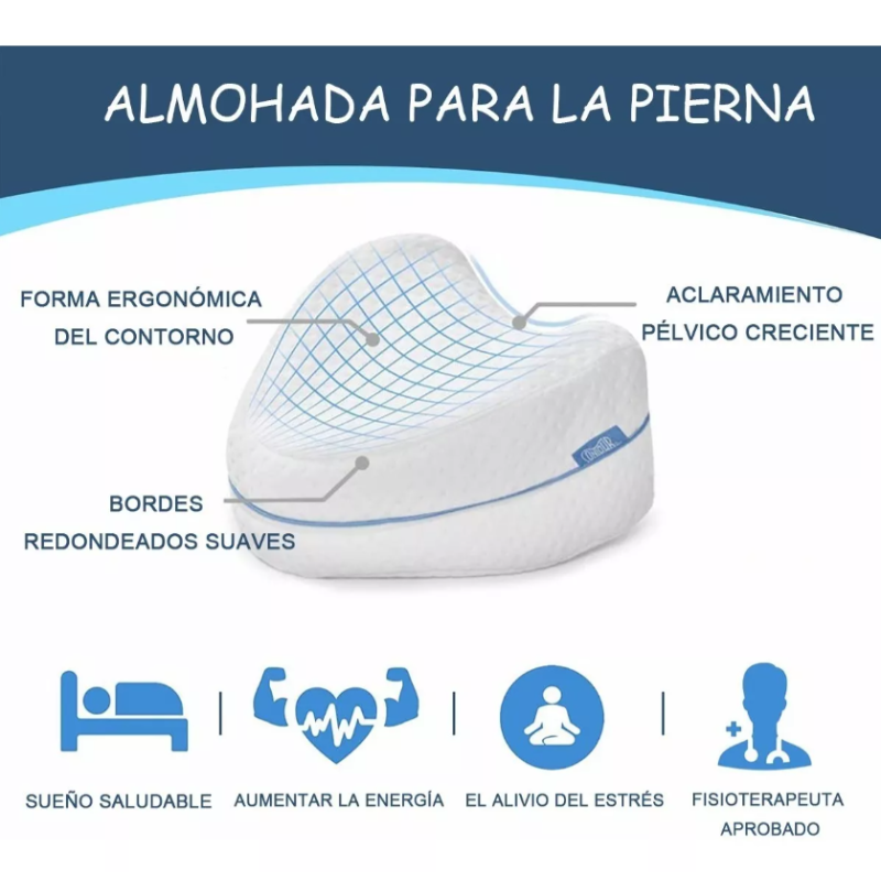 Almohada Ortopedica Ergonomica Piernas Rodillas Memory Foam.