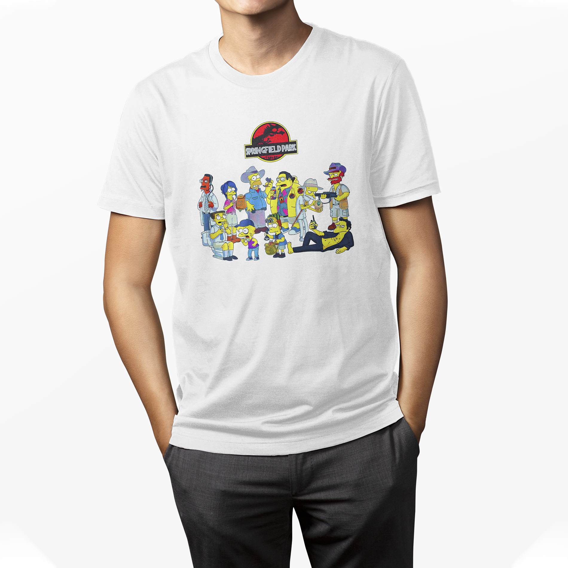 Playera para Hombre Blanca Serie The Simpsons