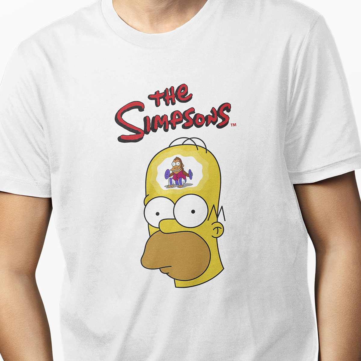 Playera Blanca para Hombre The Simpsons Homero