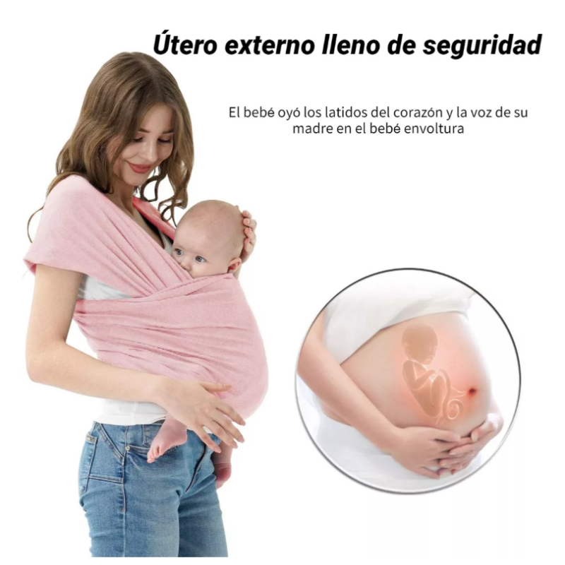 Fular Para Porteo Ergonómica Rebozo Portabebé Elastico Bebé.